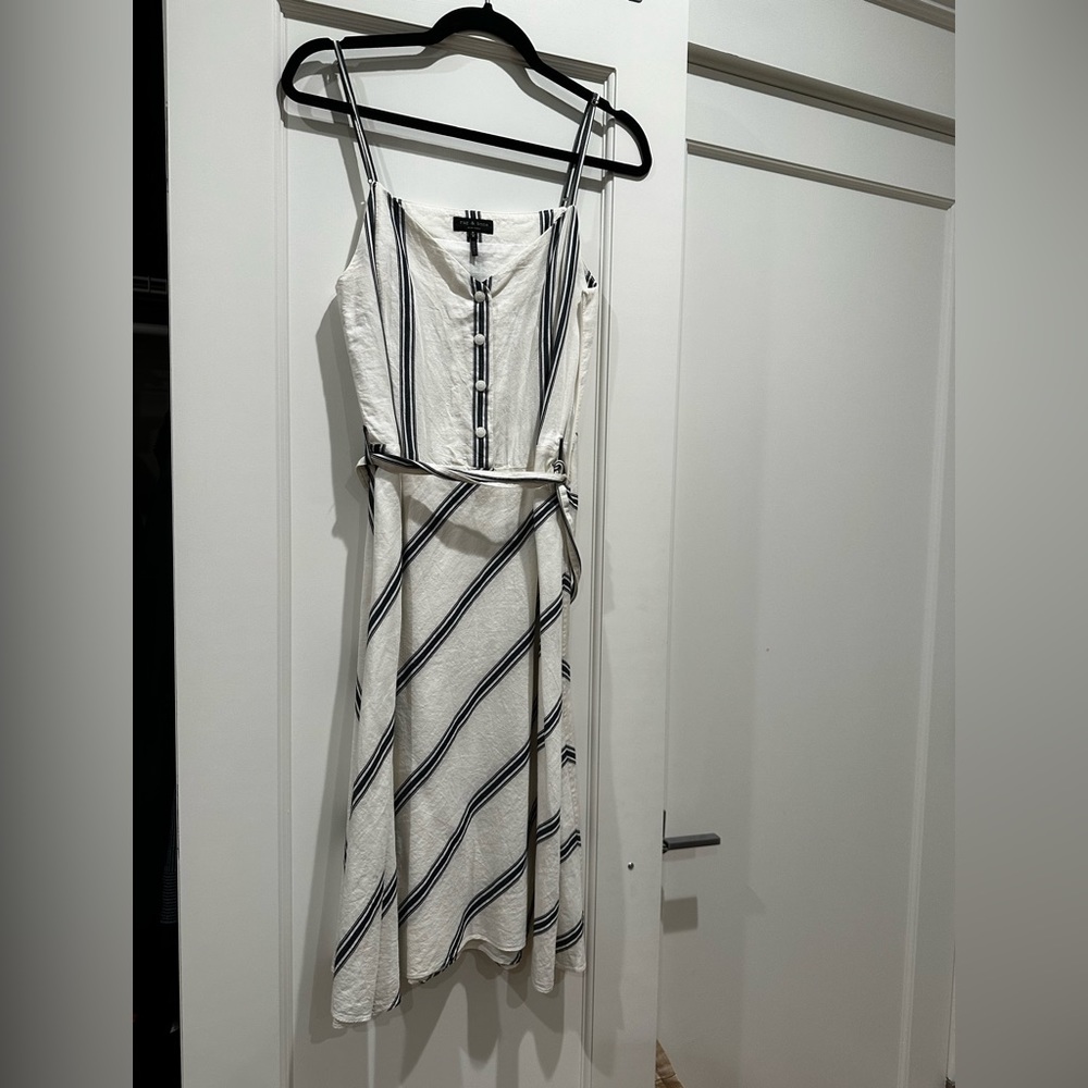 Rag & Bone white and blue striped midi dress size M